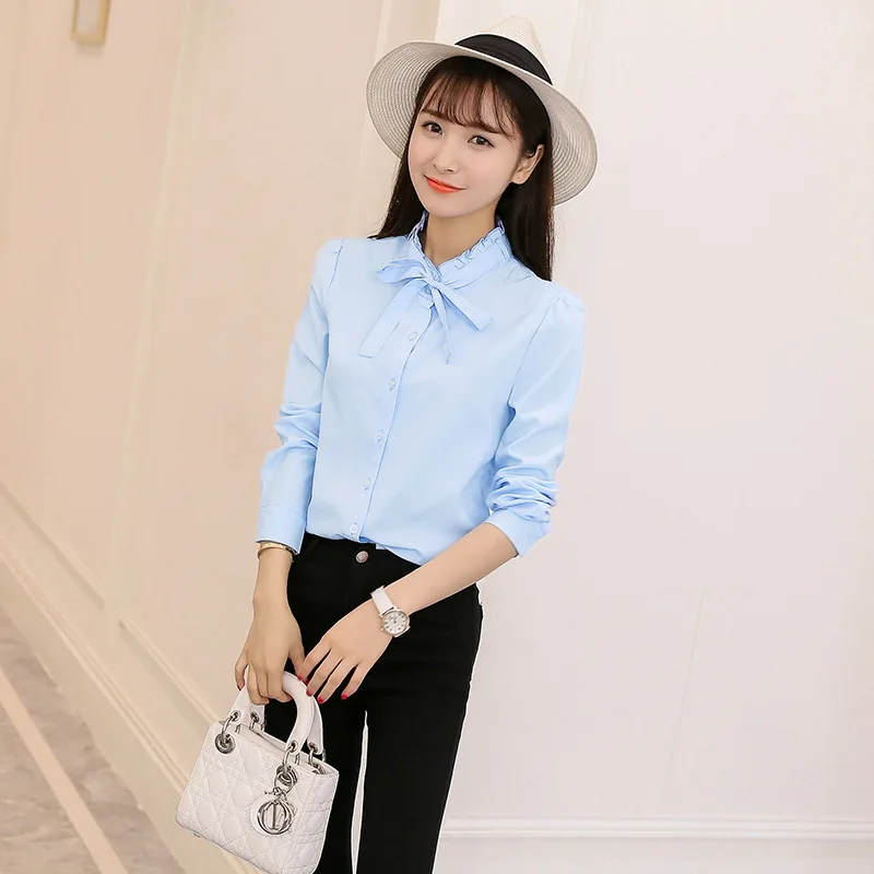 Women Blouse 2019 Casual Office Lady White Shirt Long Sleeves Loose Plus Size Chiffon Blouses Light Blue Color Blusas Bow Tops
Women Blouse 2019 Casual Office Lady White Shirt Long Sleeves Loose Plus Size Chiffon Blouses Light Blue Color Blusas Bow Tops