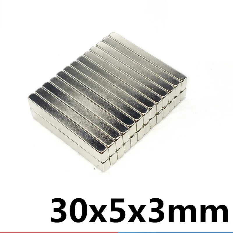 10pcs 30 x 5 x 3mm Square Block Long Bar Super Strong Magnet Rare Earth Neodymium Permanent Magnets N35Powerful
10pcs 30 x 5 x 3mm Square Block Long Bar Super Strong Magnet Rare Earth Neodymium Permanent Magnets N35Powerful