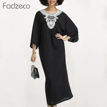 Fadzeco Women Dashiki African Dresses Elegant Long Robe Ethnic Tribal 3/4 Sleeve Lace Applique O Neck Loose Maxi Dress 
Fadzeco Women Dashiki African Dresses Elegant Long Robe Ethnic Tribal 3/4 Sleeve Lace Applique O Neck Loose Maxi Dress