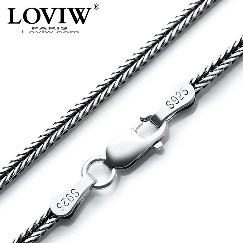 925 Sterling Silver Chain Necklaces Men Retro Thai Silver Foxtail Shape Chains Men 925 Silver Chain 40-80CM Long Necklace thomas
925 Sterling Silver Chain Necklaces Men Retro Thai Silver Foxtail Shape Chains Men 925 Silver Chain 40-80CM Long Necklace thomas