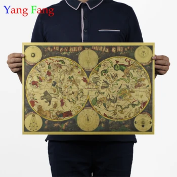 1680 ancient zodiac constellation map kraft paper poster retro decorative painting 51x35cm Vintage greeting card
1680 ancient zodiac constellation map kraft paper poster retro decorative painting 51x35cm Vintage greeting card
