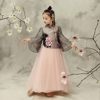 Caustom made Chinese style stand collar embroidery ball gown dress children girls party dress
Caustom made Chinese style stand collar embroidery ball gown dress children girls party dress