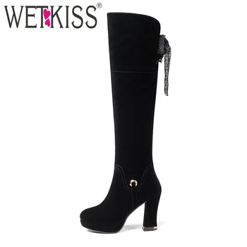 WETKISS Ladies Black Flock Knee Boots Elegant Lace Thick High Heels Winter Female Boot Platform Zipper Women Boots High Quality
WETKISS Ladies Black Flock Knee Boots Elegant Lace Thick High Heels Winter Female Boot Platform Zipper Women Boots High Quality