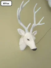 Branco simulação parede da cabeça dos cervos de sika deer head modelo polietileno & peles 28x17 cm xf952 pandent boneca de presente(China)