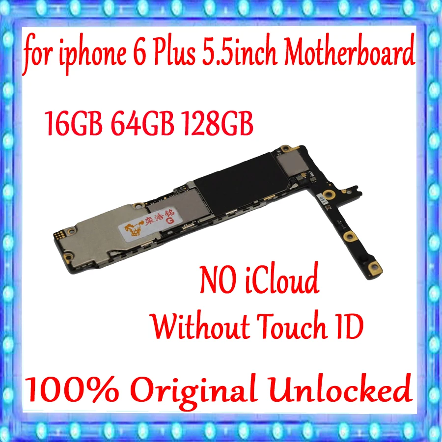 for iPhone 6 Plus 5.5 inch Motherboard without Touch ID 100% Original unlocked for iphone 6 Plus Mainboard 16gb 64gb 128gb Plate
for iPhone 6 Plus 5.5 inch Motherboard without Touch ID 100% Original unlocked for iphone 6 Plus Mainboard 16gb 64gb 128gb Plate