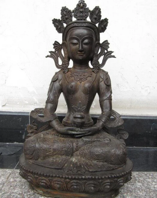 USPS to USA S3521 18" Tibet Fane Old bronze statue of Amitayus longevity dhyanib buddha Statue (B0328)
USPS to USA S3521 18" Tibet Fane Old bronze statue of Amitayus longevity dhyanib buddha Statue (B0328)