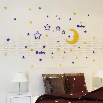 3D Crystal mirror wall stickers For kids room Cartoon moon star Child room Living room Art wall decor Acrylic DIY home decor
3D Crystal mirror wall stickers For kids room Cartoon moon star Child room Living room Art wall decor Acrylic DIY home decor