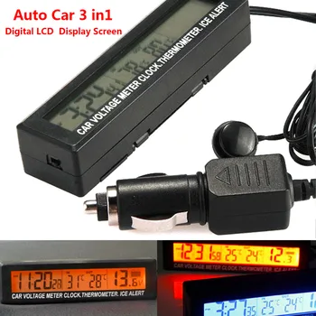 Car Voltage Meter 12/24V Auto 3 in1 Digital LCD Clock In/Out Temperature Display Thermometer Car-styling Battery Voltage Monitor
Car Voltage Meter 12/24V Auto 3 in1 Digital LCD Clock In/Out Temperature Display Thermometer Car-styling Battery Voltage Monitor