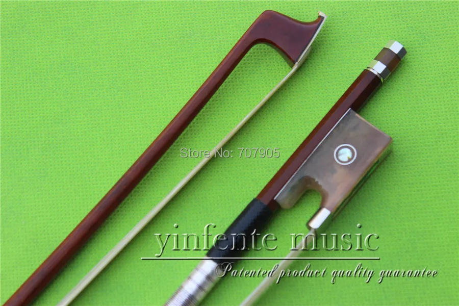 

NJX-0045# 4/4 Brazilwood Violin Bow white OX horn f rog 1 pcs Straight Pretty inlay Color