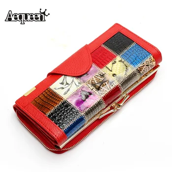 AEQUEEN Womens Wallet Patchwork Split Leather Wallet Women Long Purse Hasp Coin Purses Vintage European Womens Purse Lady Clutch
AEQUEEN Womens Wallet Patchwork Split Leather Wallet Women Long Purse Hasp Coin Purses Vintage European Womens Purse Lady Clutch