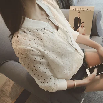 2020 New Bomber Jacket Long Sleeve white black Lace Sunscreen Shirt Short Women Summer Thin Coat Female Casual Baseball Uniform
2020 New Bomber Jacket Long Sleeve white black Lace Sunscreen Shirt Short Women Summer Thin Coat Female Casual Baseball Uniform