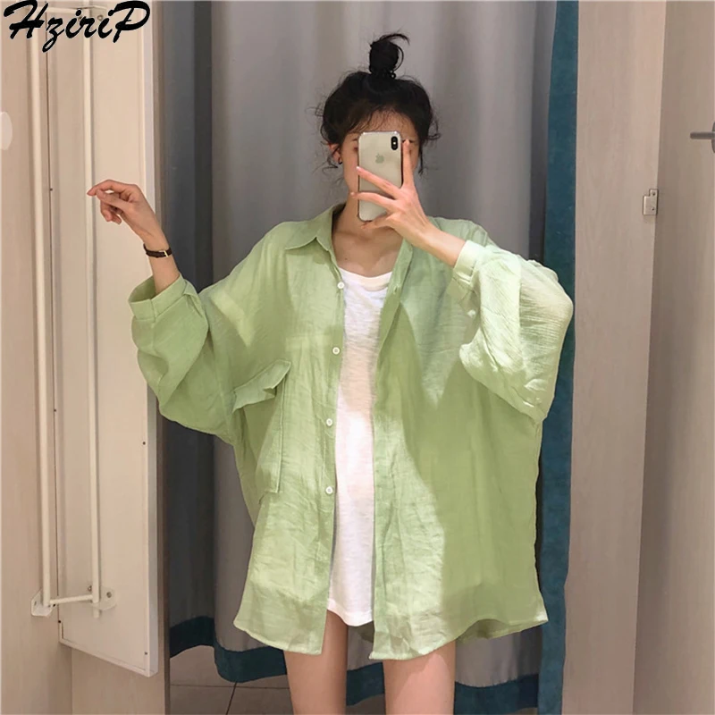 HziriP Fashion 2019 Summer Long-Sleeved Korean Fashion Elegant All-Match Solid Thin Cardigans Casual Loose Sunscreen Shirt
HziriP Fashion 2019 Summer Long-Sleeved Korean Fashion Elegant All-Match Solid Thin Cardigans Casual Loose Sunscreen Shirt