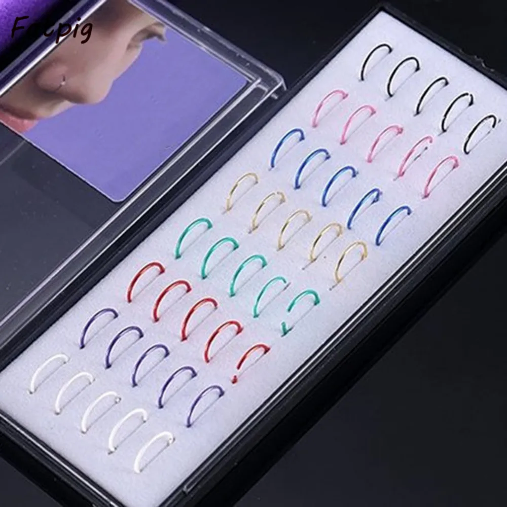 40pcs/Set New Medical Nostril Titanium Nose Hoop Nose Rings Clip On Nose Ring Body Fake Piercing Bijoux Jewelry For Women
40pcs/Set New Medical Nostril Titanium Nose Hoop Nose Rings Clip On Nose Ring Body Fake Piercing Bijoux Jewelry For Women
