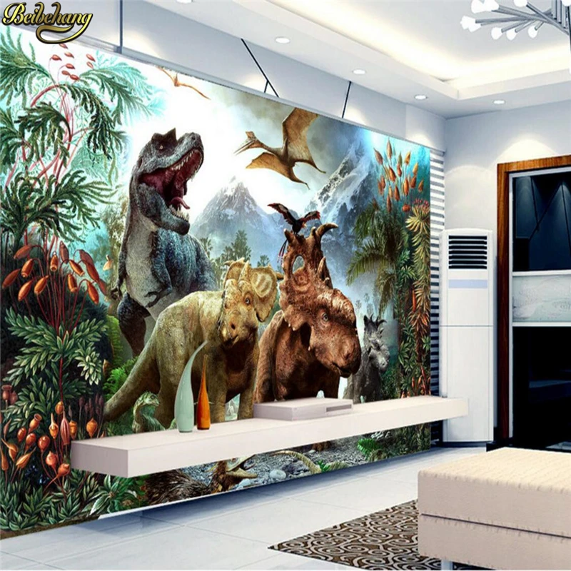 Beibehang пользовательские фото обои большие росписи 3D стерео динозавр фрески фон