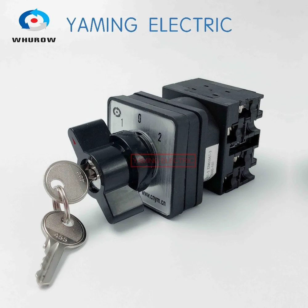 3 position 2 phases 20A 690V Changeover rotary main cam switch with key locking latching switch LW42-20/2S YMW42
3 position 2 phases 20A 690V Changeover rotary main cam switch with key locking latching switch LW42-20/2S YMW42