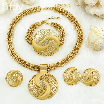 Lifflly Fashion Dubai Bridal Jewelry Sets for Women Big Pendant Necklace Bead Earrings Gold Crystal Charm Wedding Jewelry
Lifflly Fashion Dubai Bridal Jewelry Sets for Women Big Pendant Necklace Bead Earrings Gold Crystal Charm Wedding Jewelry