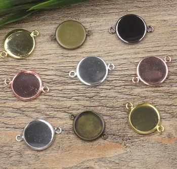 Multi-color Round Connectors Setting Circle Smooth Curved Tray Bezel with 2 Loops Blank Resin Cabochons Bases DIY Findings
Multi-color Round Connectors Setting Circle Smooth Curved Tray Bezel with 2 Loops Blank Resin Cabochons Bases DIY Findings