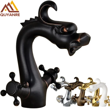 Quyanre Basin Faucet Dragon Style Bathroom Basin Faucets Dual Handle Mixer Tap Sink Faucets Deck Mounted
Quyanre Basin Faucet Dragon Style Bathroom Basin Faucets Dual Handle Mixer Tap Sink Faucets Deck Mounted