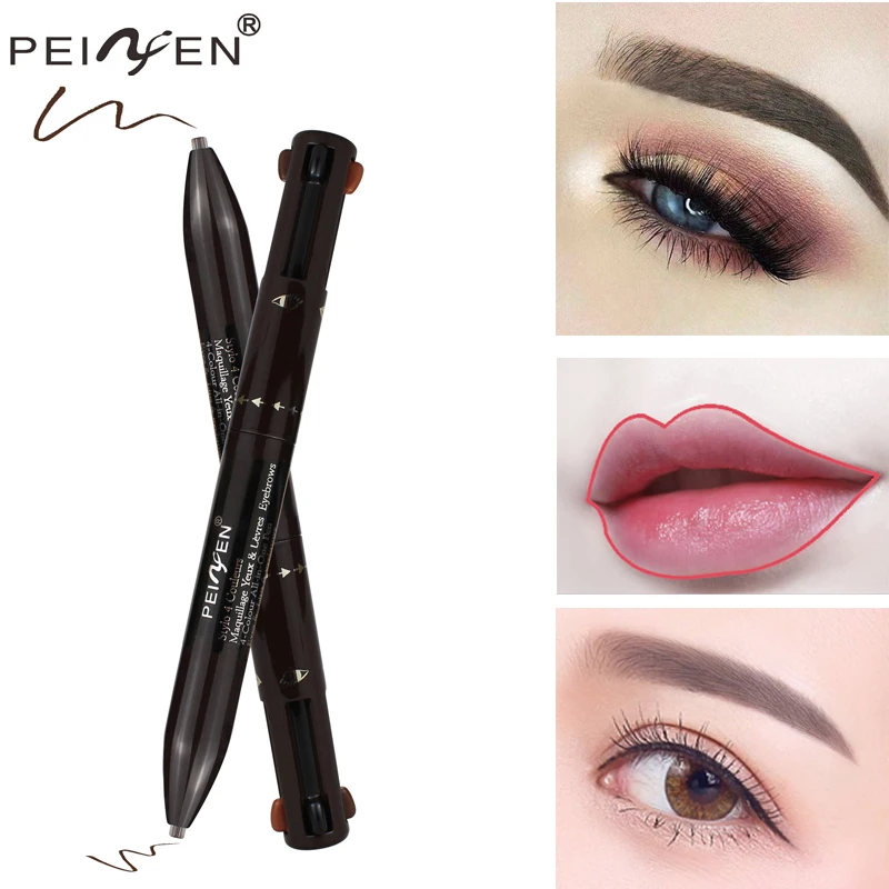 Professional-4-In-1-Makeup-Set-Brown-Henna-Tattoo-Eyebrow-Pencil-Lip-Liner-Eyeliner-Eyebrow-Enhancer