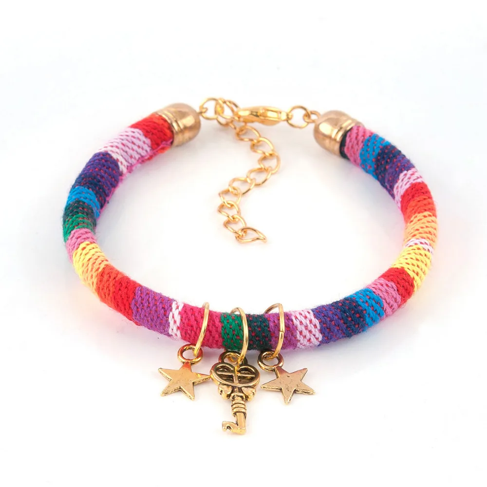DoreenBeads/Новые модные браслеты в богемном стиле многоцветные хлопковые шнуры