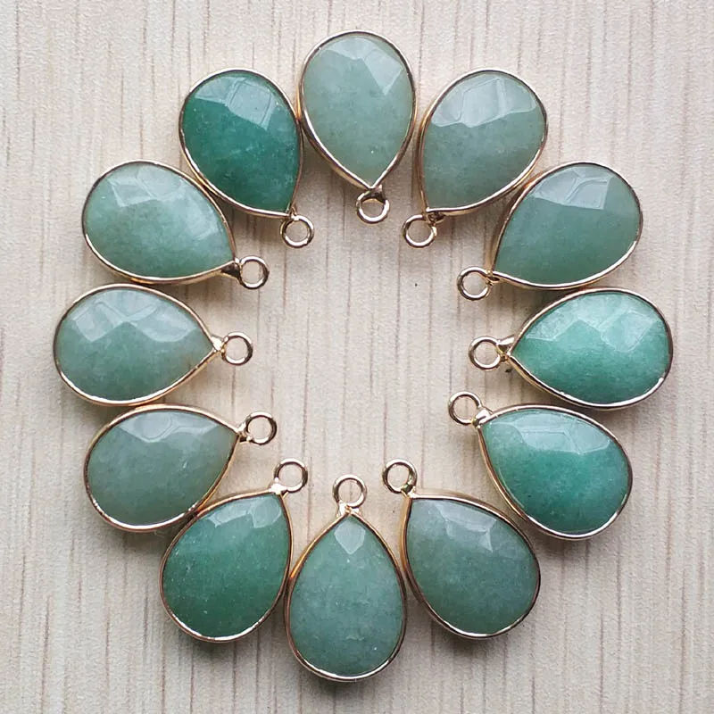 Natural green aventurine stone section water drop gold color Connector pendants for jewelry making 12pcs/lot wholesale free
Natural green aventurine stone section water drop gold color Connector pendants for jewelry making 12pcs/lot wholesale free