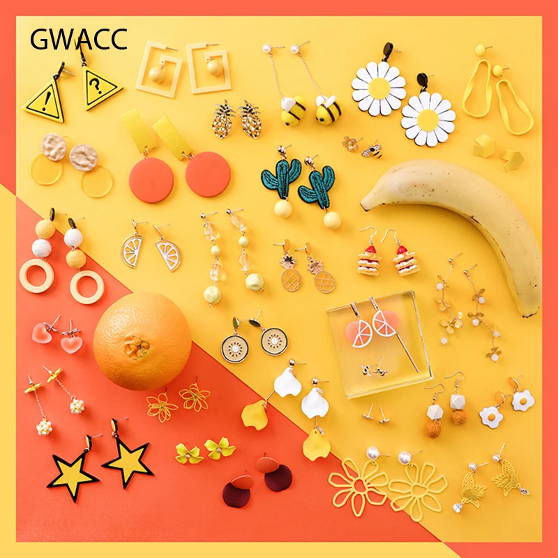 GWACC Yellow Acrylic Flower Drop Earrings for Women Geometric Irregular Summer Fruit Cactus Circle Orange Dangle Earrings
GWACC Yellow Acrylic Flower Drop Earrings for Women Geometric Irregular Summer Fruit Cactus Circle Orange Dangle Earrings