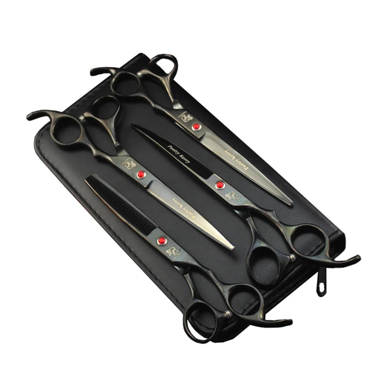 4Pcs/set 7 Inch Professional Pet Scissors for Dog Grooming Straight Thinning Curved Scissors Grooming Set Dog Accessories
4Pcs/set 7 Inch Professional Pet Scissors for Dog Grooming Straight Thinning Curved Scissors Grooming Set Dog Accessories
