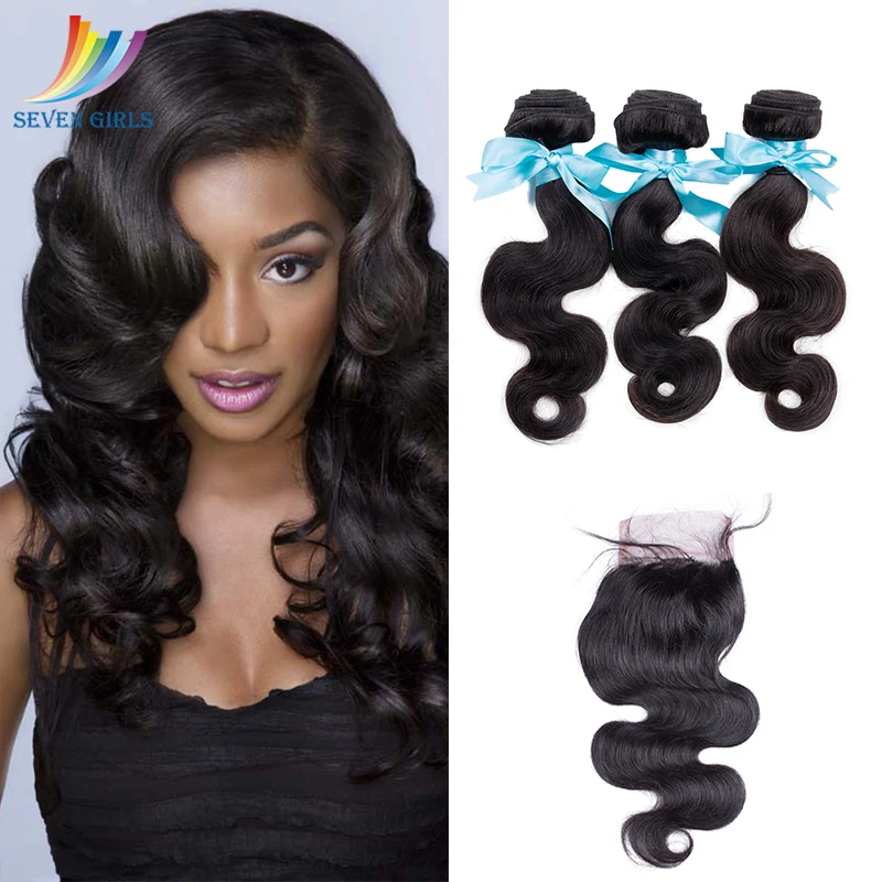 Sevengirls Peruvian Natural Color Body Wave 100% Virgin Human Hair 3Bundles With 4*4 Lace Closure Raw Hair For Women
Sevengirls Peruvian Natural Color Body Wave 100% Virgin Human Hair 3Bundles With 4*4 Lace Closure Raw Hair For Women
