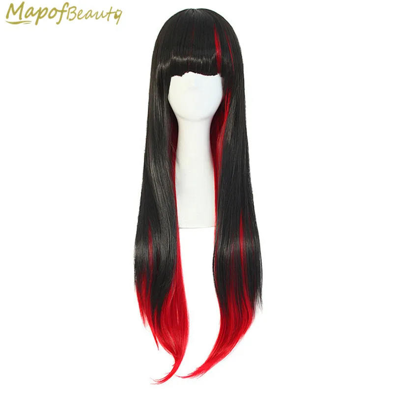 MapofBeauty Ombre Pink Black Red Color Cosplay Wigs 70cm Long Straight Heat Resistant Wig Synthetic Halloween Costume Party Hair
MapofBeauty Ombre Pink Black Red Color Cosplay Wigs 70cm Long Straight Heat Resistant Wig Synthetic Halloween Costume Party Hair