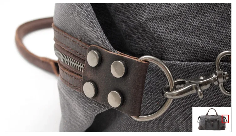 Womens Canvas Duffle Bags Grey Brown Black