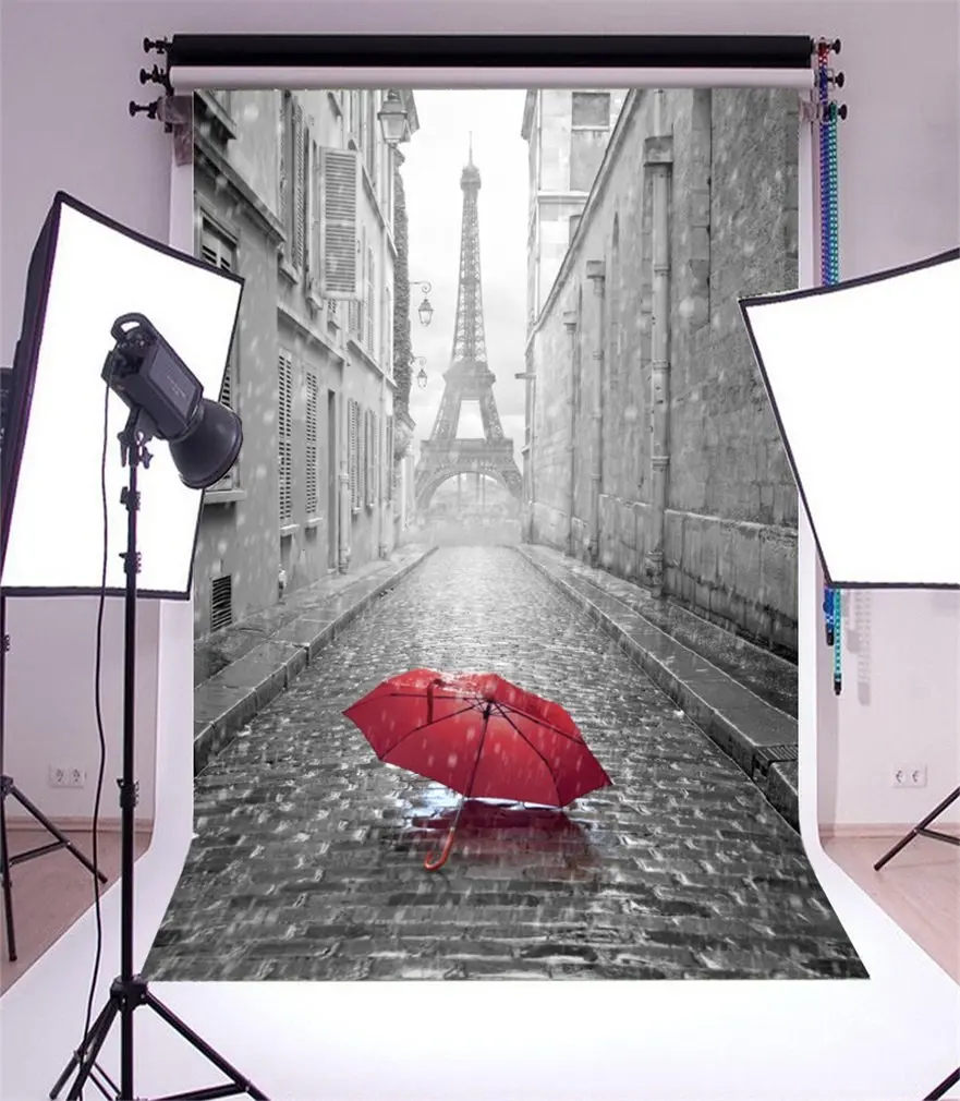 Photography Backdrop Eiffel Tower European Building France Street Red Umbrella Raining Romantic Photo Background Party
Photography Backdrop Eiffel Tower European Building France Street Red Umbrella Raining Romantic Photo Background Party
