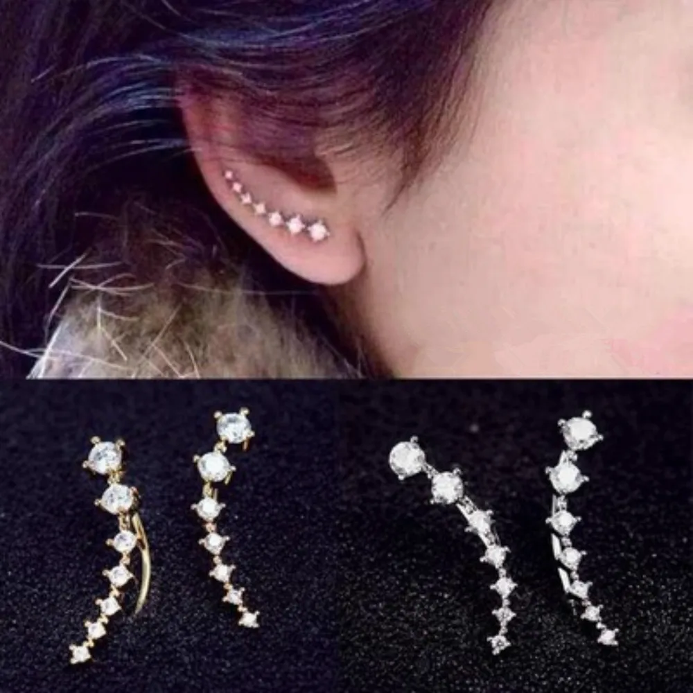 New Stars Earrings Gold/Silver Zircon Earrings for Women Fashion Accessories Gifts Woman Stud Earings Fashion Jewelry On Sale
New Stars Earrings Gold/Silver Zircon Earrings for Women Fashion Accessories Gifts Woman Stud Earings Fashion Jewelry On Sale