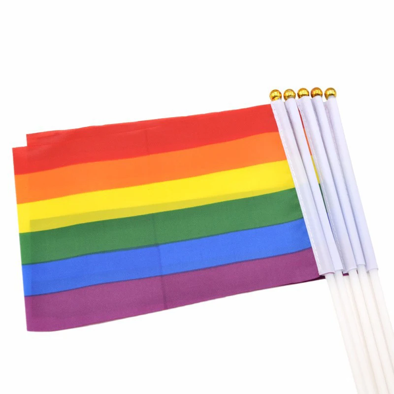 5/10Pcs 14x21cm Plastic Stick Rainbow Hand Flag Car Flags American Flag Lesbian Gay Pride LGBT Flag Cheerleading Competition
5/10Pcs 14x21cm Plastic Stick Rainbow Hand Flag Car Flags American Flag Lesbian Gay Pride LGBT Flag Cheerleading Competition