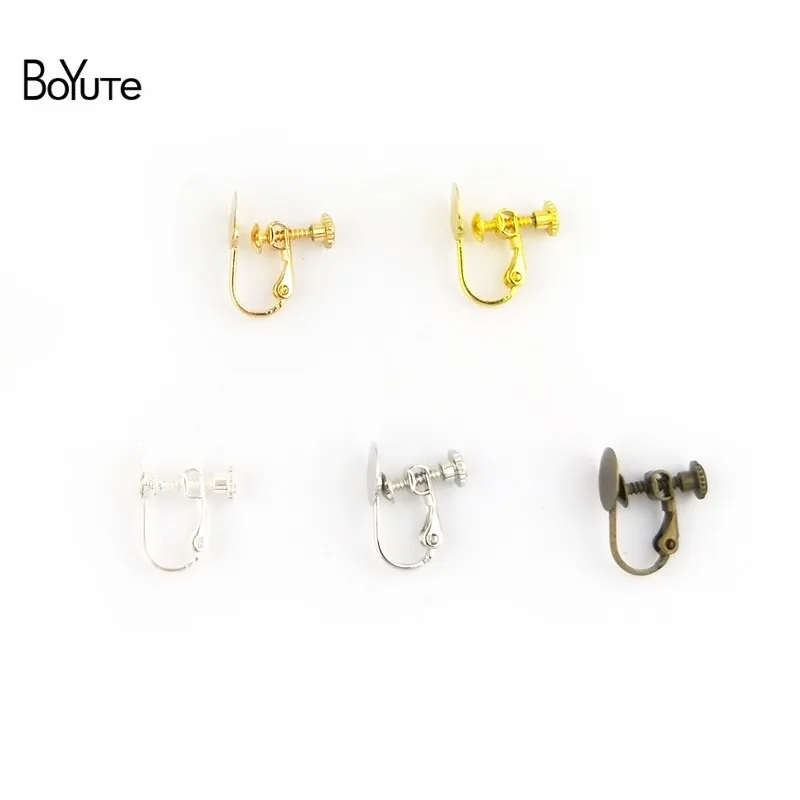 BoYuTe 10PCS 5 Colors Metal Brass 1417MM Clip Earrings with 8MM Base Diy Earrings Jewelry Parts Accessories (2)