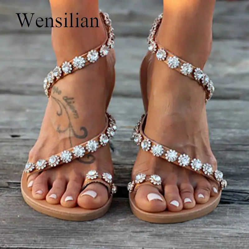 Women Sandals Flat Gladiator Sandals Crystal Summer Beach Shoes Rome Flip Flop Ladies Slides Femme Casual Shoes Sandalias Mujer
Women Sandals Flat Gladiator Sandals Crystal Summer Beach Shoes Rome Flip Flop Ladies Slides Femme Casual Shoes Sandalias Mujer