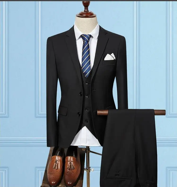 (Jacket+Vest+Pants)men wedding suits 2019 Business Mens Formal Wear High quality men's casual suits terno masculino slim fit
(Jacket+Vest+Pants)men wedding suits 2019 Business Mens Formal Wear High quality men's casual suits terno masculino slim fit