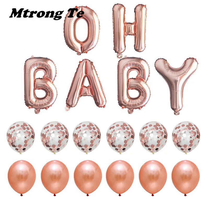 18pcs/lot 16" Rose Gold OH BABY Foil Balloons 12inch Rose Gold Confetti Latex Air Globos Birthday Party Baby Shower Decoration
18pcs/lot 16" Rose Gold OH BABY Foil Balloons 12inch Rose Gold Confetti Latex Air Globos Birthday Party Baby Shower Decoration