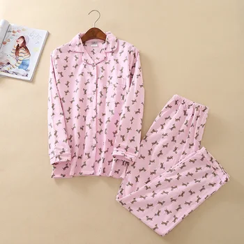 Long Sleeve Pyjamas Winter Women Cotton Cute Cartoon Dog Ladies Pajama Sets Pink Loungewear Homewear Women Leisure Home Cloth
Long Sleeve Pyjamas Winter Women Cotton Cute Cartoon Dog Ladies Pajama Sets Pink Loungewear Homewear Women Leisure Home Cloth