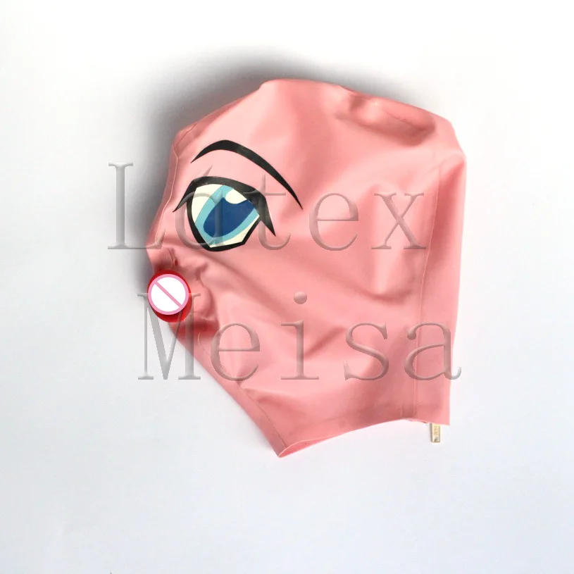 Pink color cartoon exotic latex hoods attached mouth condom with back zip for women
Pink color cartoon exotic latex hoods attached mouth condom with back zip for women