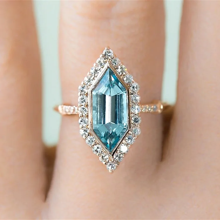 Elegant Style Engagement Rings For Women Sea Blue Crystal Stone Yellow Gold Color Geometric Finger Ring Fashion Jewelry KBR327
Elegant Style Engagement Rings For Women Sea Blue Crystal Stone Yellow Gold Color Geometric Finger Ring Fashion Jewelry KBR327