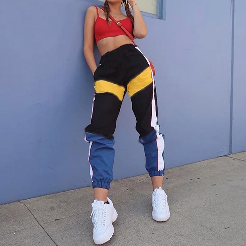 Women High Waist Patchwork Pants 2018 Summer Fashion Black Pencil Pants Streetwear Cargo Pants Loose Jogger Women Bottom
Women High Waist Patchwork Pants 2018 Summer Fashion Black Pencil Pants Streetwear Cargo Pants Loose Jogger Women Bottom