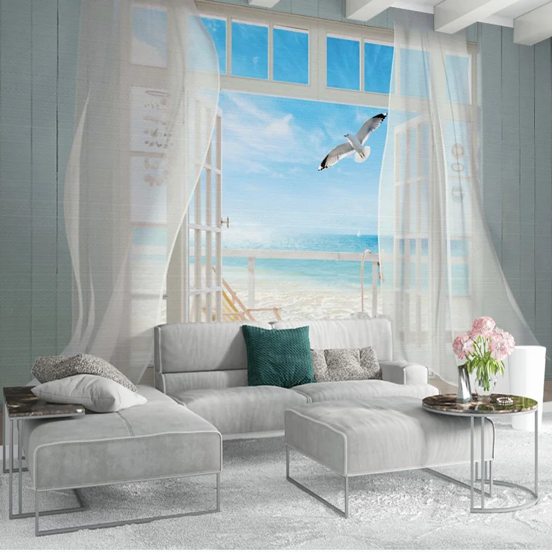 3D Window Beach Photo Wall Mural Home Decor Wall Papers Living Room Bedroom Papel De Parede Self Adhesive Vinyl / Silk Wallpaper
3D Window Beach Photo Wall Mural Home Decor Wall Papers Living Room Bedroom Papel De Parede Self Adhesive Vinyl / Silk Wallpaper