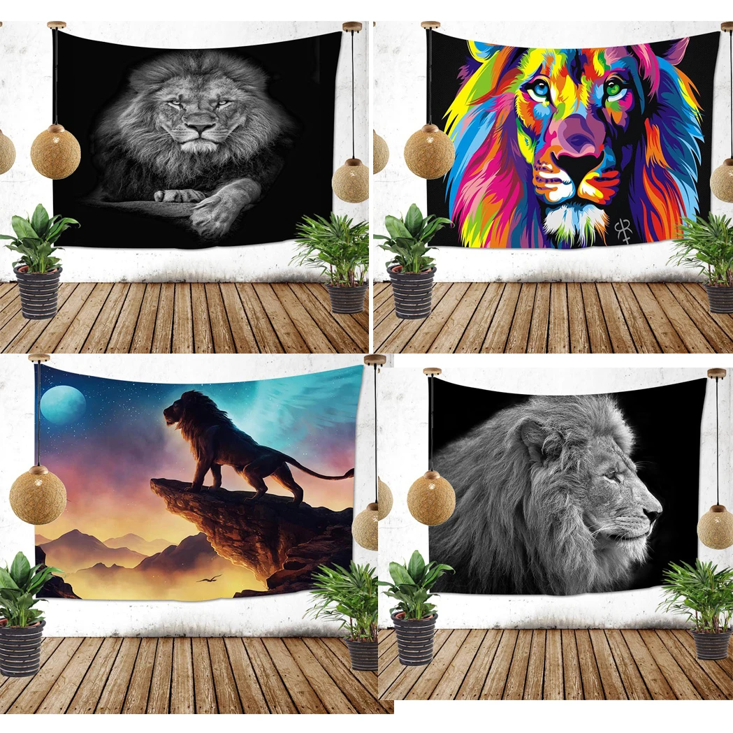Animal Indian Lion Tapestry Wall Hanging for Living Room Tapestries Printed Wall Carpet Polyester Home Decorative Mandala Tapiz
Animal Indian Lion Tapestry Wall Hanging for Living Room Tapestries Printed Wall Carpet Polyester Home Decorative Mandala Tapiz