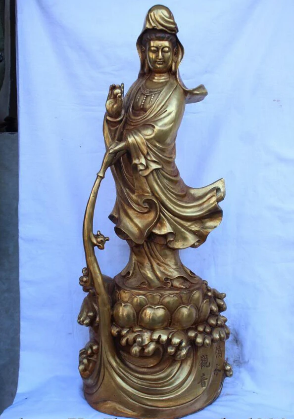 S2209 28" Chinese Bronze Gilt Drop Water Lotus Flower Kwan-yin Guan Yin Goddess Statue D0318
S2209 28" Chinese Bronze Gilt Drop Water Lotus Flower Kwan-yin Guan Yin Goddess Statue D0318
