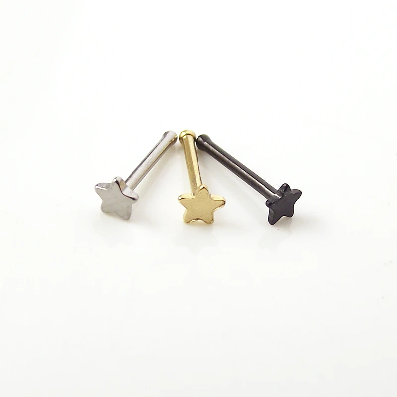 2 Piece Titanium 316L Surgical Steel Star Nose Ring Bone Stud 1.0mm 18G Body Piercing Jewelry Tragus Ear Piercing Helix
2 Piece Titanium 316L Surgical Steel Star Nose Ring Bone Stud 1.0mm 18G Body Piercing Jewelry Tragus Ear Piercing Helix