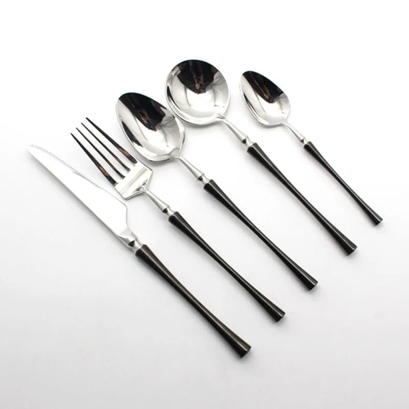 New Stainless Steel Double Colors Tableware Black Sliver Cutlery High Quality Kitchenware Dinnerware Kitchen Accessories
New Stainless Steel Double Colors Tableware Black Sliver Cutlery High Quality Kitchenware Dinnerware Kitchen Accessories