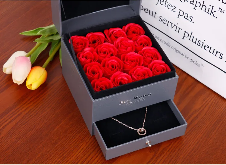 Valentine's day Mother's Day artificial flower rose gift box (11)