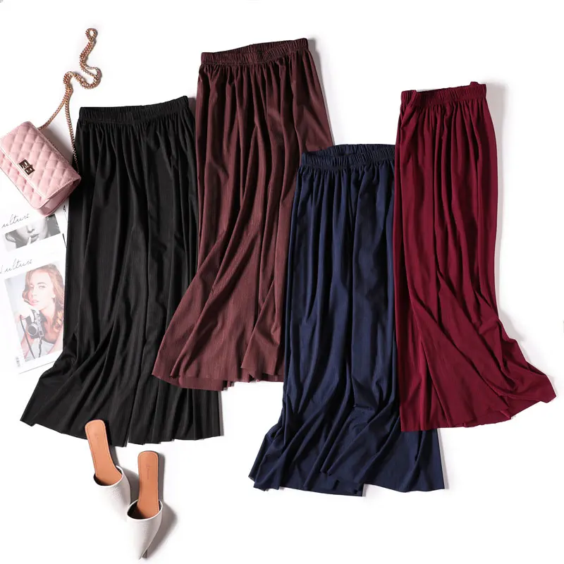 VRIGINER Summer Loose Ice Silk Striped Wide Leg Pants Women Elastic Waist Thin Chiffon Trouser Vintage Plus Size Beach Leggings
VRIGINER Summer Loose Ice Silk Striped Wide Leg Pants Women Elastic Waist Thin Chiffon Trouser Vintage Plus Size Beach Leggings