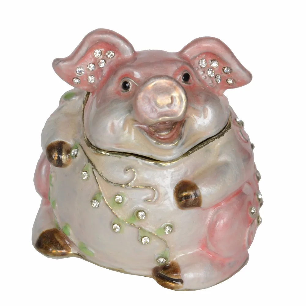 Handcrafted Jeweled Pewter Pig Trinket Jewelry Box Creative Cute Gifts Metal Craft Collectibles Fengshui Gifts
Handcrafted Jeweled Pewter Pig Trinket Jewelry Box Creative Cute Gifts Metal Craft Collectibles Fengshui Gifts