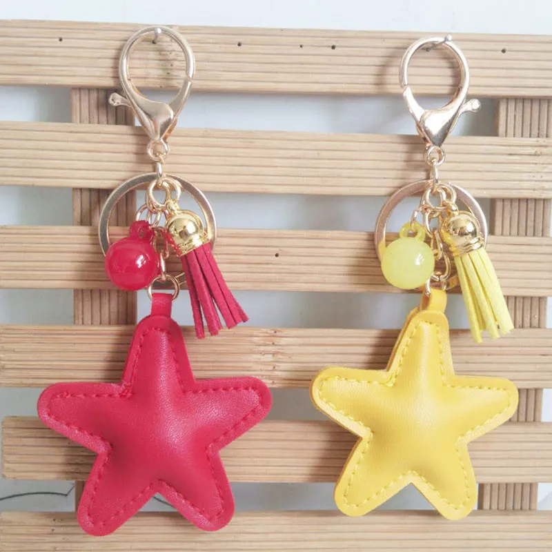 Creative PU Leather Tassel Key Ring Cute Bag Pendant Leather Five-pointed Star Car Key Chains Fashion Charm Keychain
Creative PU Leather Tassel Key Ring Cute Bag Pendant Leather Five-pointed Star Car Key Chains Fashion Charm Keychain